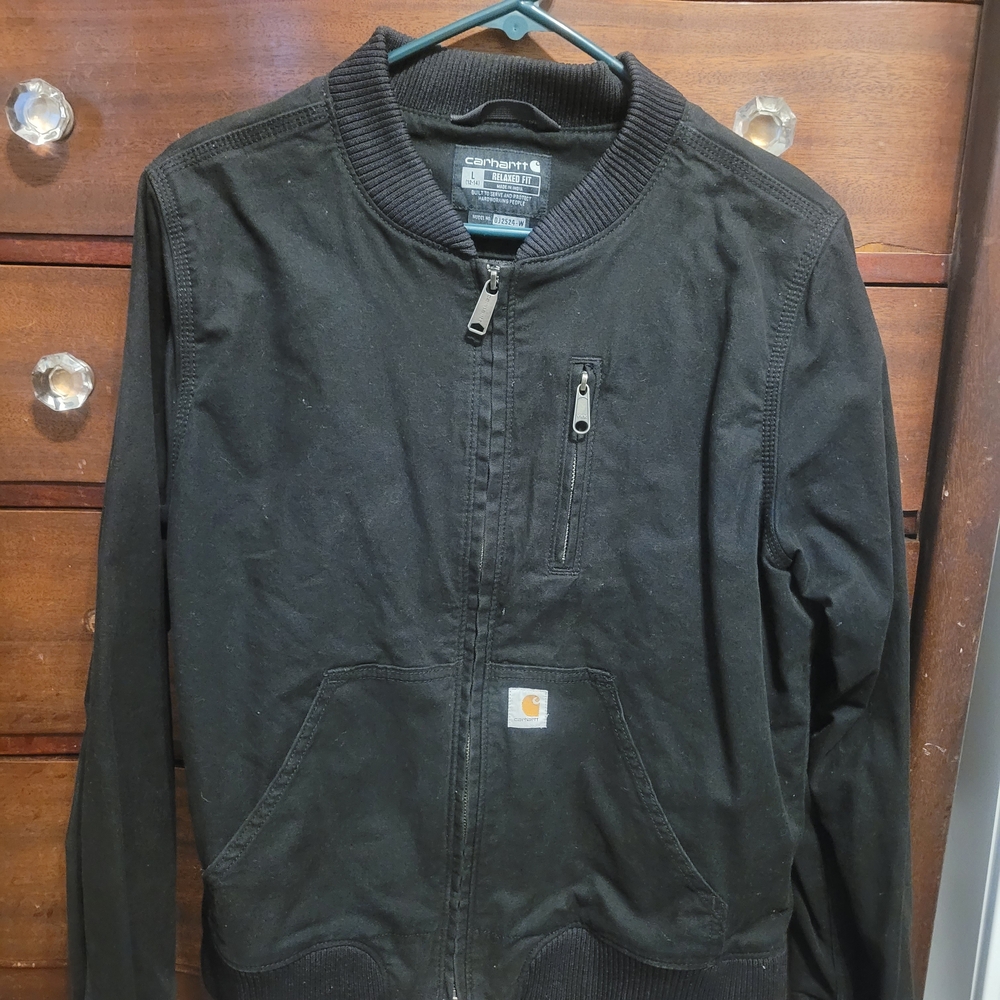 Carhartt Boys LG 12-14 Black Zip-Up Light Weight Jacket